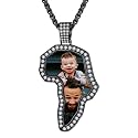 Custom4U Picture Necklace Personalized Photo Circle Chain for Men Women