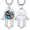 Custom4U Picture Necklace Personalized Photo Circle Chain for Men Women