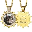 Custom4U Picture Necklace Personalized Photo Circle Chain for Men Women