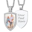 Custom4U Picture Necklace Personalized Photo Circle Chain for Men Women