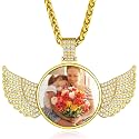 Custom4U Picture Necklace Personalized Photo Circle Chain for Men Women