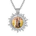 Custom4U Picture Necklace Personalized Photo Circle Chain for Men Women