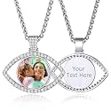 Custom4U Picture Necklace Personalized Photo Circle Chain for Men Women