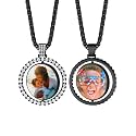 Custom4U Picture Necklace Personalized Photo Circle Chain for Men Women