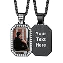 Custom4U Picture Necklace Personalized Photo Circle Chain for Men Women