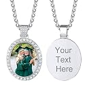 Custom4U Picture Necklace Personalized Photo Circle Chain for Men Women