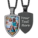 Custom4U Picture Necklace Personalized Photo Circle Chain for Men Women