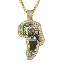 Custom4U Picture Necklace Personalized Photo Circle Chain for Men Women