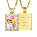 Custom4U Picture Necklace Personalized Photo Circle Chain for Men Women