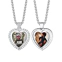 Custom4U Picture Necklace Personalized Photo Circle Chain for Men Women