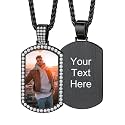Custom4U Picture Necklace Personalized Photo Circle Chain for Men Women