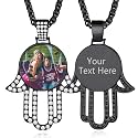 Custom4U Picture Necklace Personalized Photo Circle Chain for Men Women
