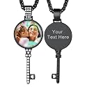 Custom4U Picture Necklace Personalized Photo Circle Chain for Men Women