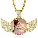 Custom4U Picture Necklace Personalized Photo Circle Chain for Men Women