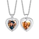 Custom4U Picture Necklace Personalized Photo Circle Chain for Men Women