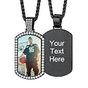 Custom4U Picture Necklace Personalized Photo Circle Chain for Men Women