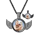 Custom4U Picture Necklace Personalized Photo Circle Chain for Men Women
