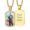 Custom4U Picture Necklace Personalized Photo Circle Chain for Men Women