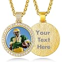 Custom4U Picture Necklace Personalized Photo Circle Chain for Men Women
