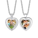 Custom4U Picture Necklace Personalized Photo Circle Chain for Men Women