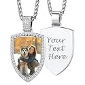 Custom4U Picture Necklace Personalized Photo Circle Chain for Men Women