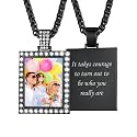 Custom4U Picture Necklace Personalized Photo Circle Chain for Men Women