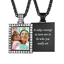 Custom4U Picture Necklace Personalized Photo Circle Chain for Men Women