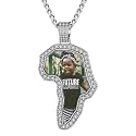 Custom4U Picture Necklace Personalized Photo Circle Chain for Men Women