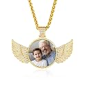 Custom4U Picture Necklace Personalized Photo Circle Chain for Men Women