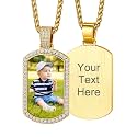 Custom4U Picture Necklace Personalized Photo Circle Chain for Men Women