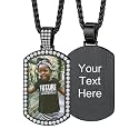 Custom4U Picture Necklace Personalized Photo Circle Chain for Men Women