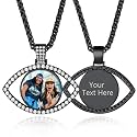 Custom4U Picture Necklace Personalized Photo Circle Chain for Men Women