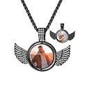 Custom4U Picture Necklace Personalized Photo Circle Chain for Men Women
