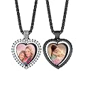 Custom4U Picture Necklace Personalized Photo Circle Chain for Men Women