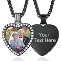 Custom4U Picture Necklace Personalized Photo Circle Chain for Men Women
