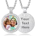 Custom4U Picture Necklace Personalized Photo Circle Chain for Men Women