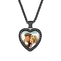 Custom4U Picture Necklace Personalized Photo Circle Chain for Men Women