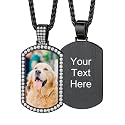 Custom4U Picture Necklace Personalized Photo Circle Chain for Men Women