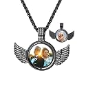 Custom4U Picture Necklace Personalized Photo Circle Chain for Men Women