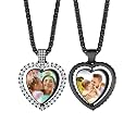 Custom4U Picture Necklace Personalized Photo Circle Chain for Men Women