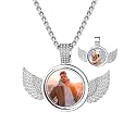 Custom4U Picture Necklace Personalized Photo Circle Chain for Men Women
