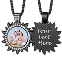 Custom4U Picture Necklace Personalized Photo Circle Chain for Men Women