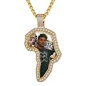 Custom4U Picture Necklace Personalized Photo Circle Chain for Men Women