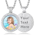 Custom4U Picture Necklace Personalized Photo Circle Chain for Men Women