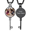 Custom4U Picture Necklace Personalized Photo Circle Chain for Men Women