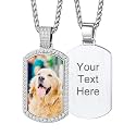 Custom4U Picture Necklace Personalized Photo Circle Chain for Men Women