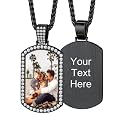 Custom4U Picture Necklace Personalized Photo Circle Chain for Men Women