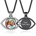 Custom4U Picture Necklace Personalized Photo Circle Chain for Men Women