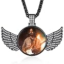 Custom4U Picture Necklace Personalized Photo Circle Chain for Men Women
