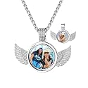 Custom4U Picture Necklace Personalized Photo Circle Chain for Men Women
